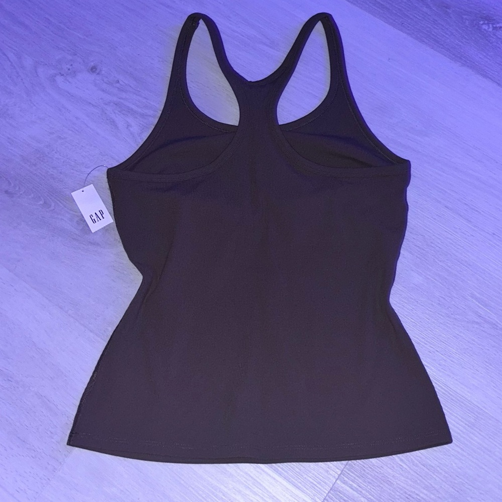 GAP Women's Brown Racerback Tank Top - Picture 2 of 2